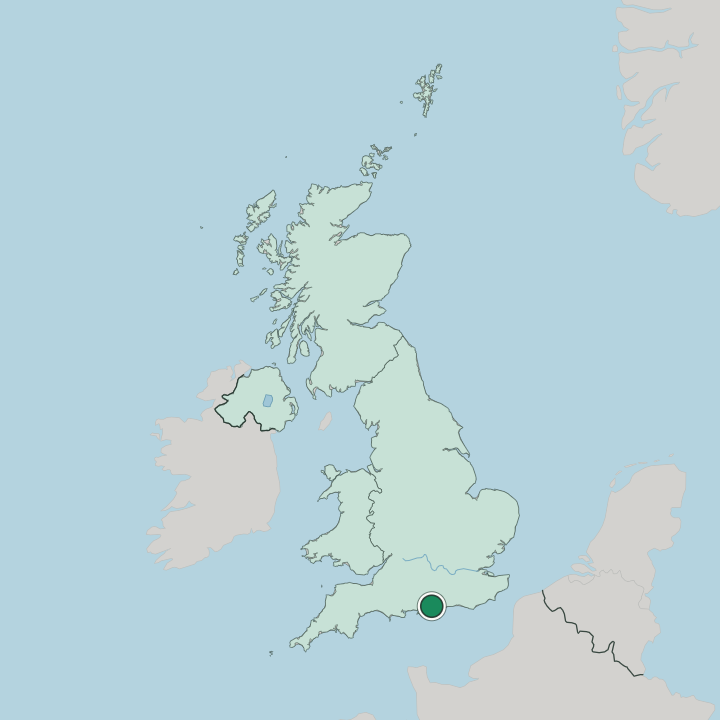 Map showing Portsmouth — In United Kingdom