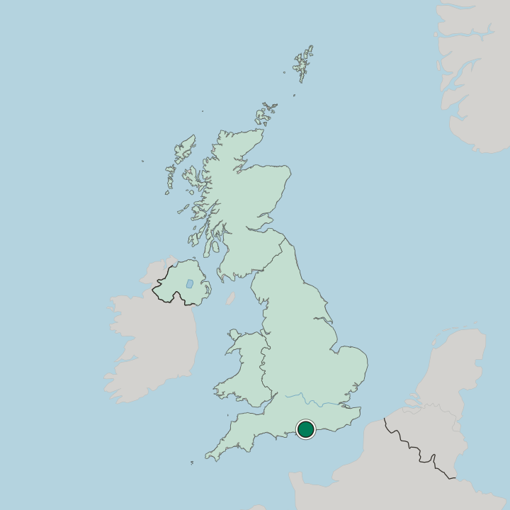 Map showing Portsmouth — In United Kingdom