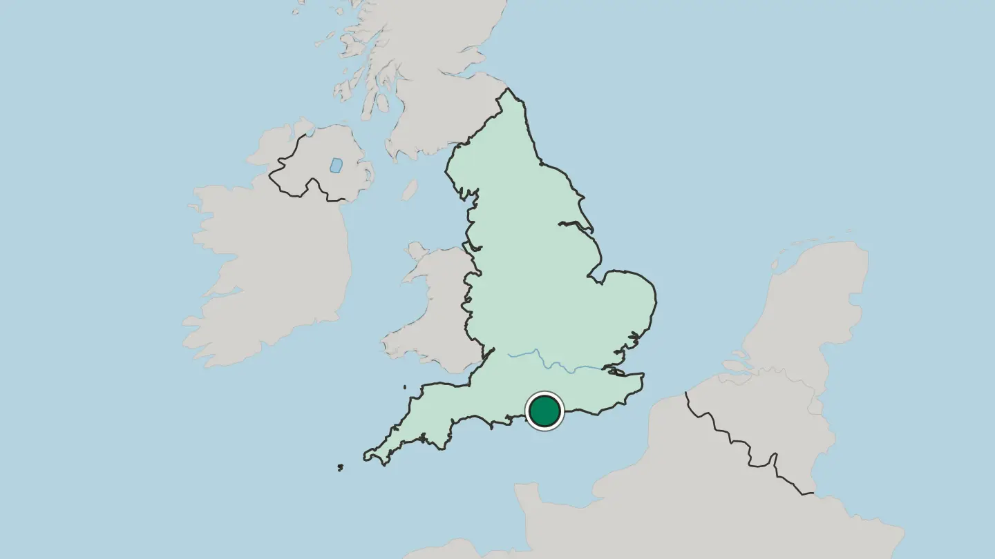 Map of Portsmouth in United Kingdom