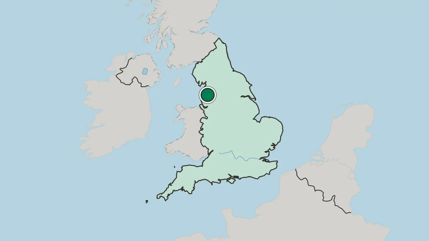 Map of Preston in United Kingdom