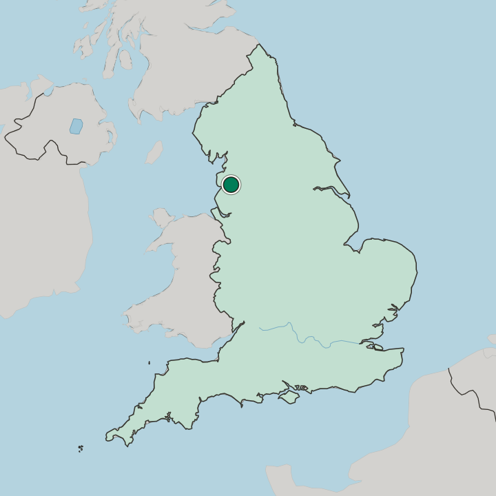 Map showing Fishwick — In England