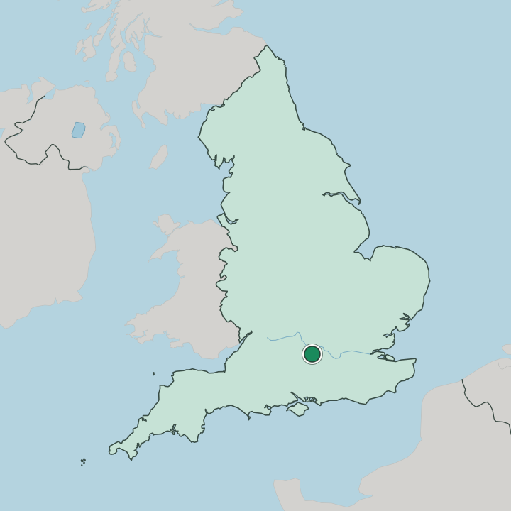 Map showing Reading — In England