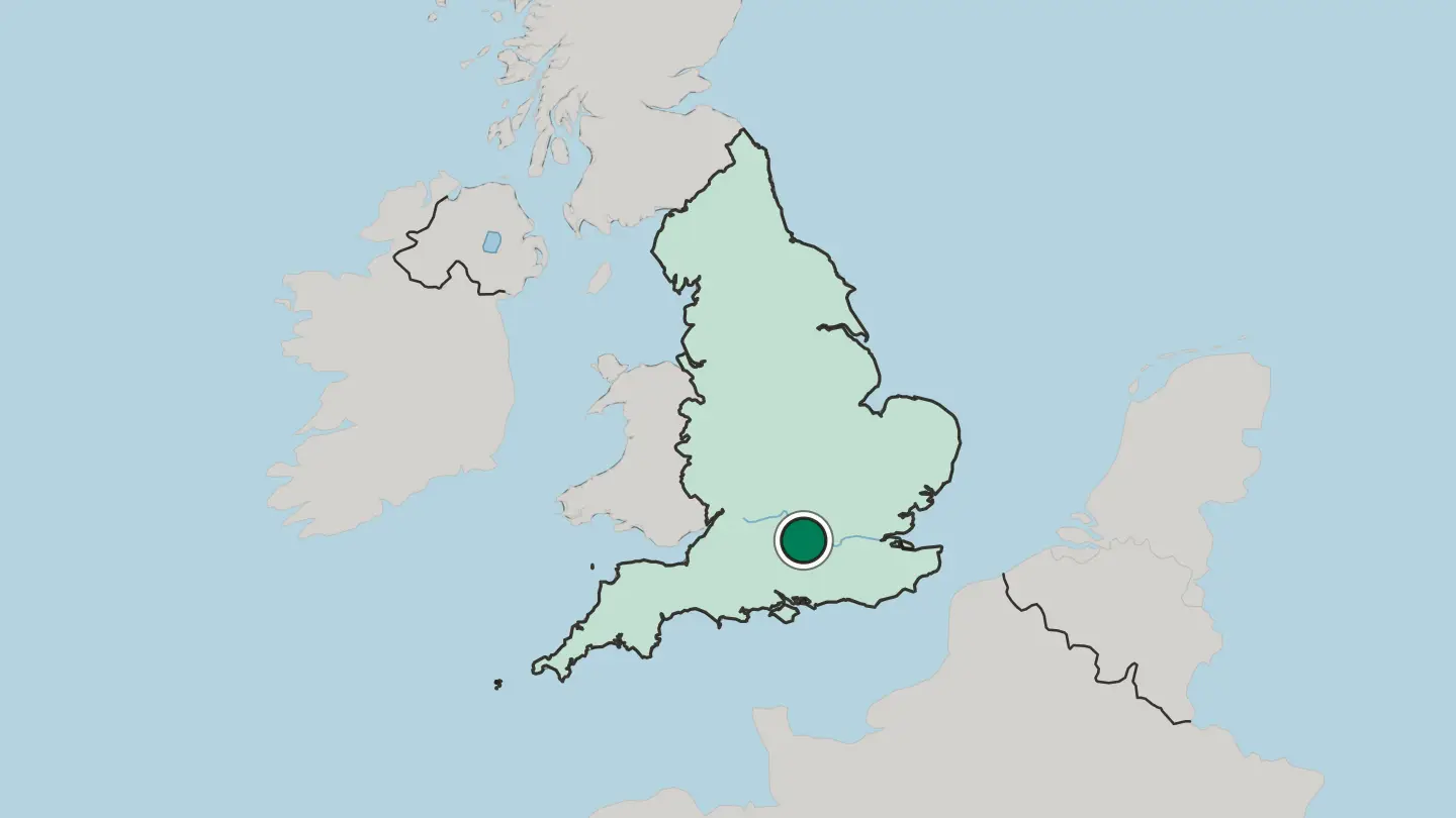 Map of Reading in United Kingdom