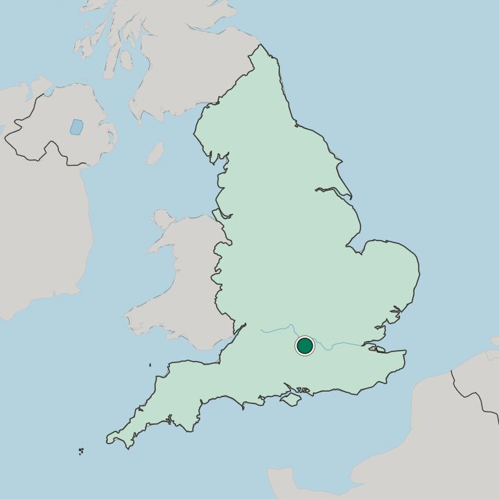 Map showing Reading — In England