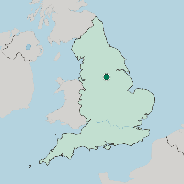 Map showing Rotherham — In England