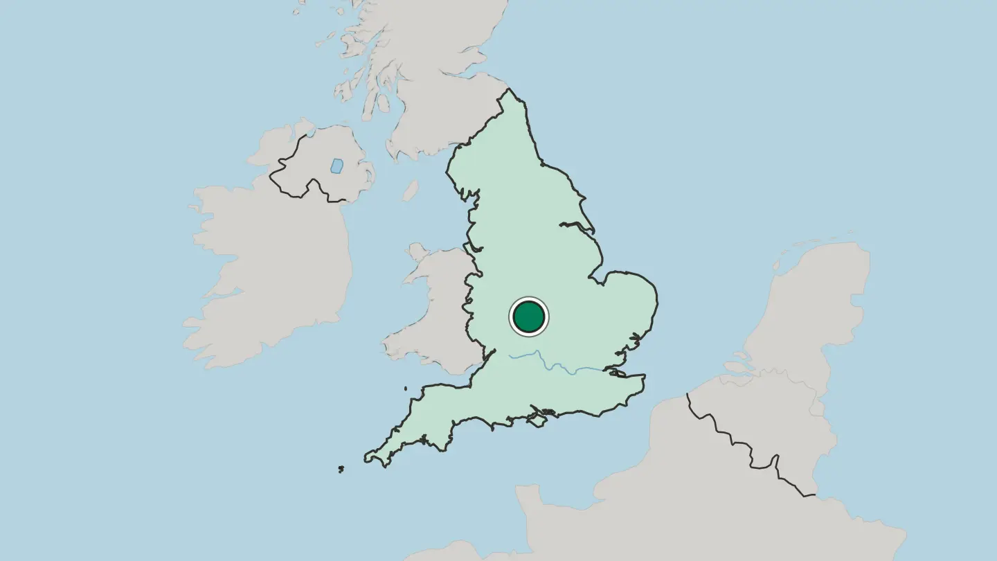 Map of Royal Leamington Spa in United Kingdom