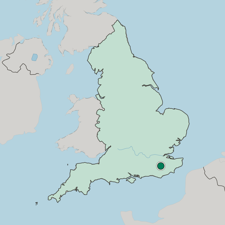 Map showing Royal Tunbridge Wells — In England