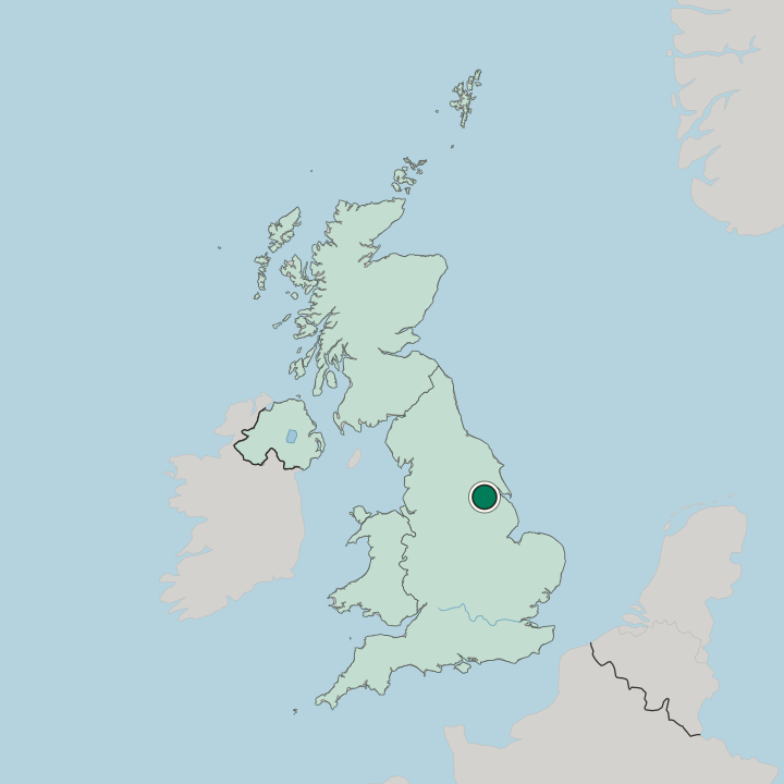 Map showing Scunthorpe — In United Kingdom