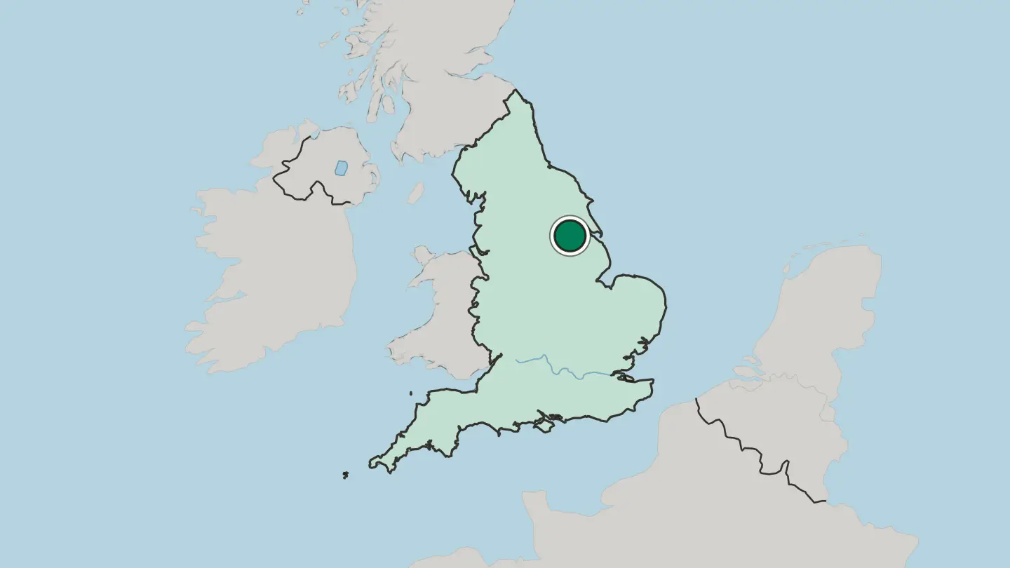 Map of Scunthorpe in United Kingdom