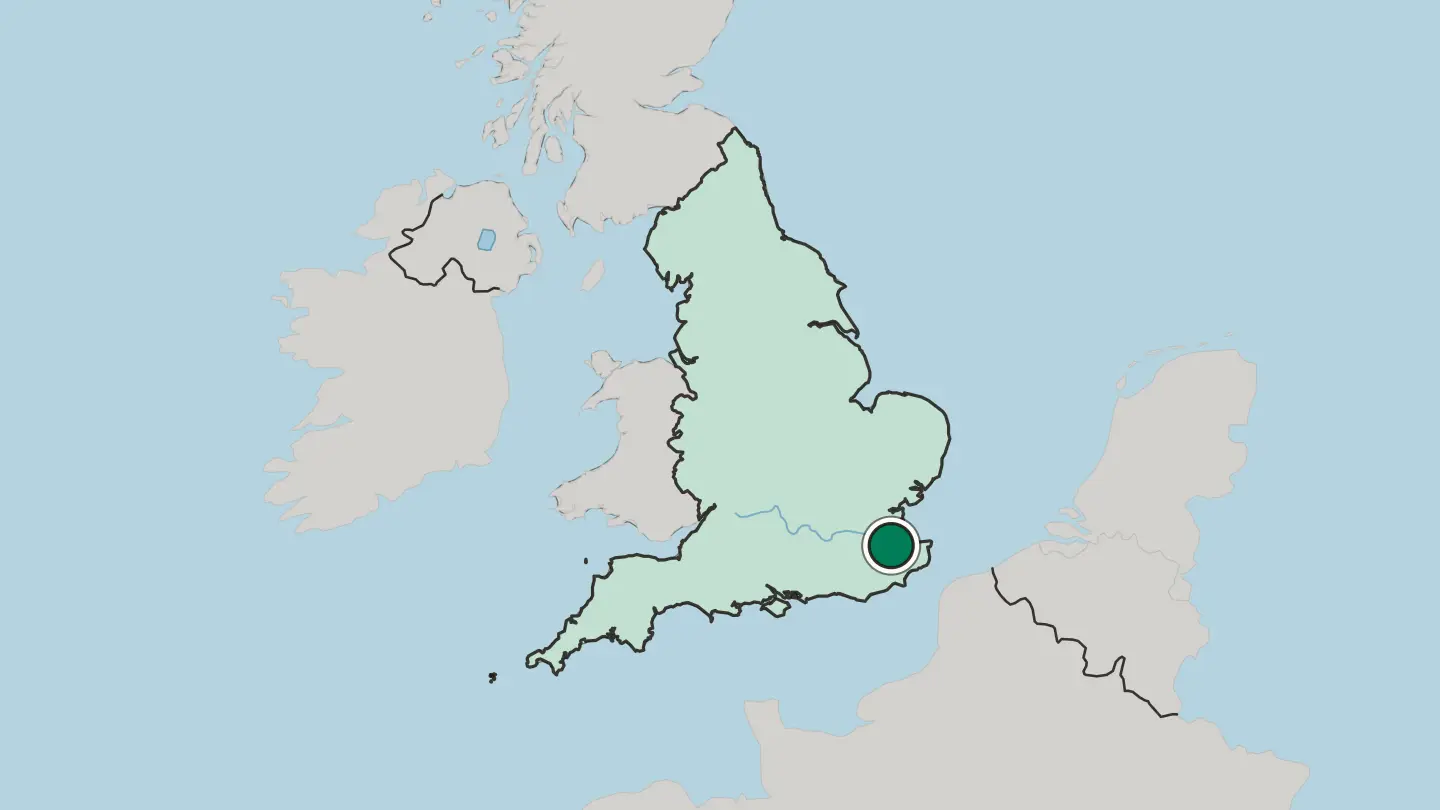 Map of Sittingbourne in United Kingdom
