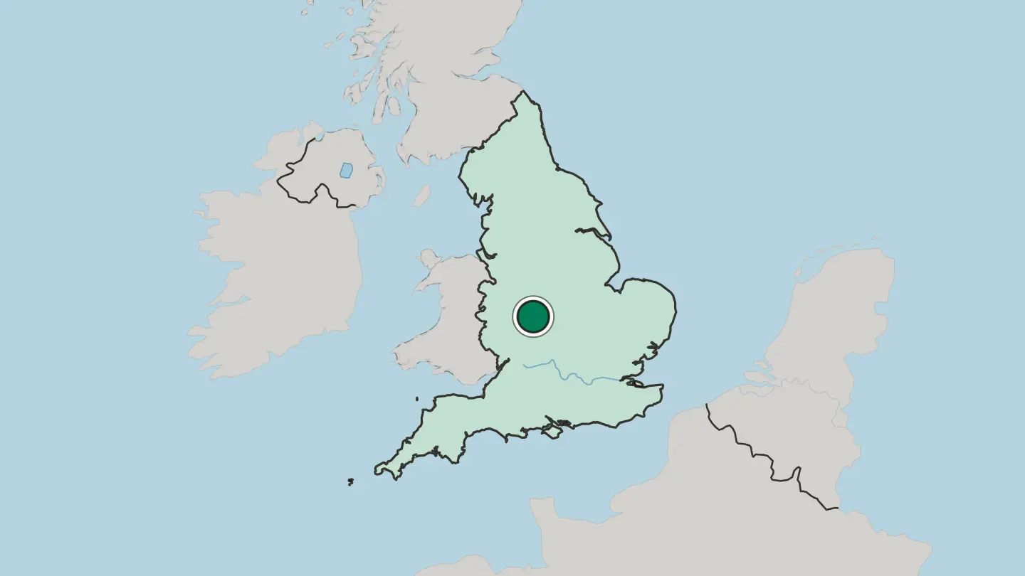 Map of Solihull in United Kingdom