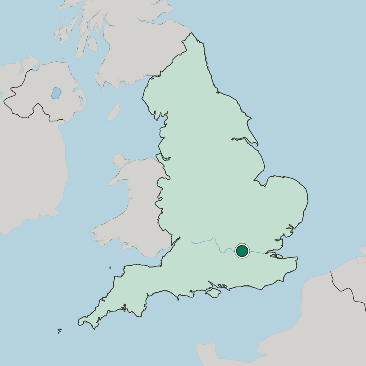 Map showing Southall — In England
