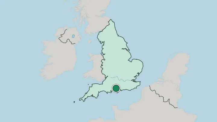 Map of Southampton in United Kingdom