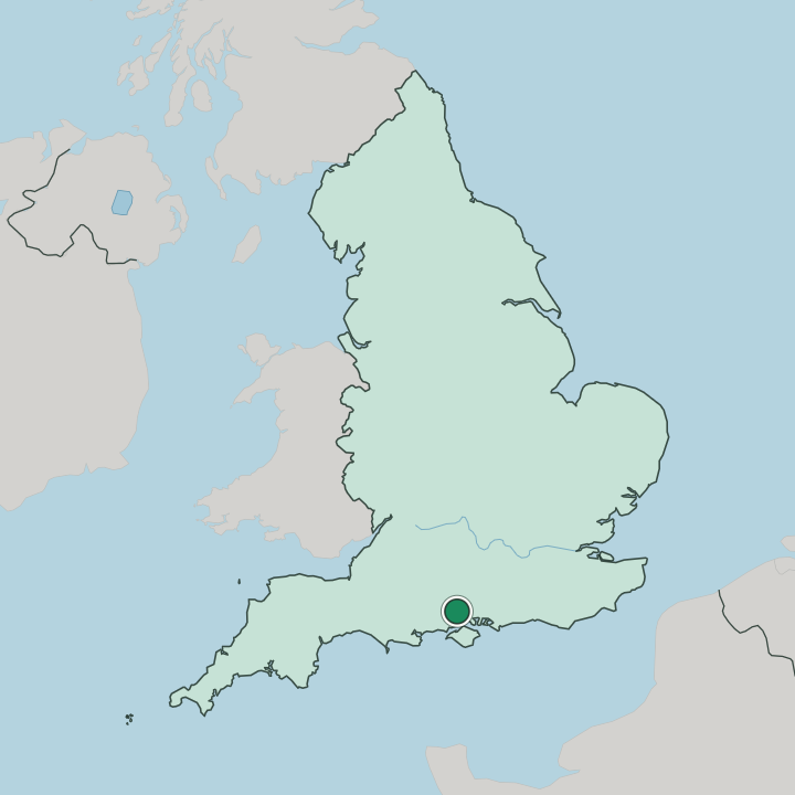 Map showing Southampton — In England