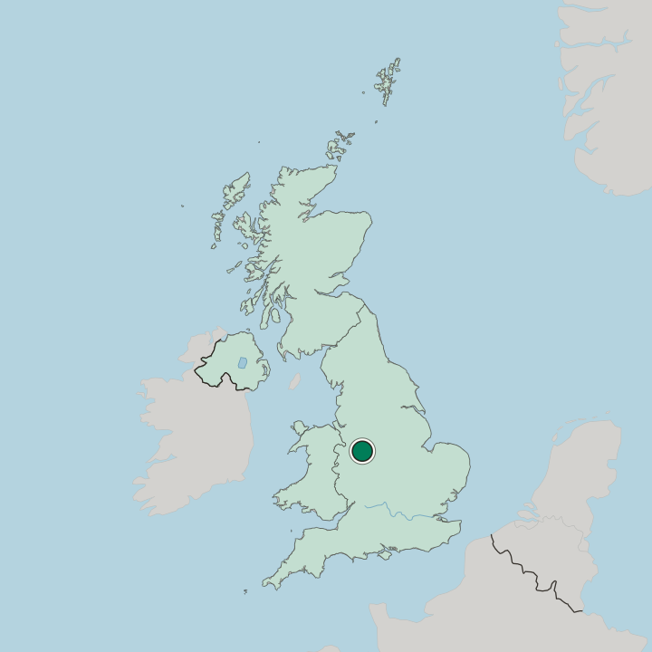 Map showing Stafford — In United Kingdom