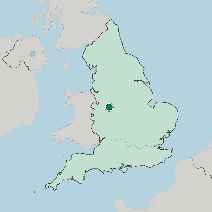 Map showing Stafford — In England