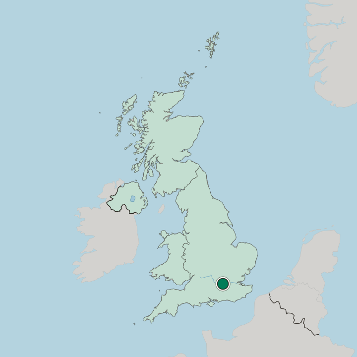 Map showing Staines — In United Kingdom