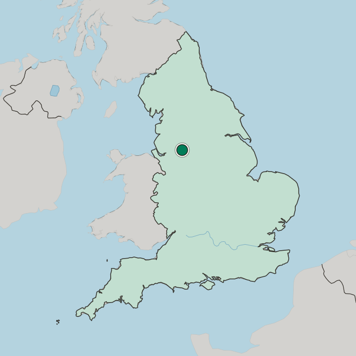 Map showing Reddish — In England