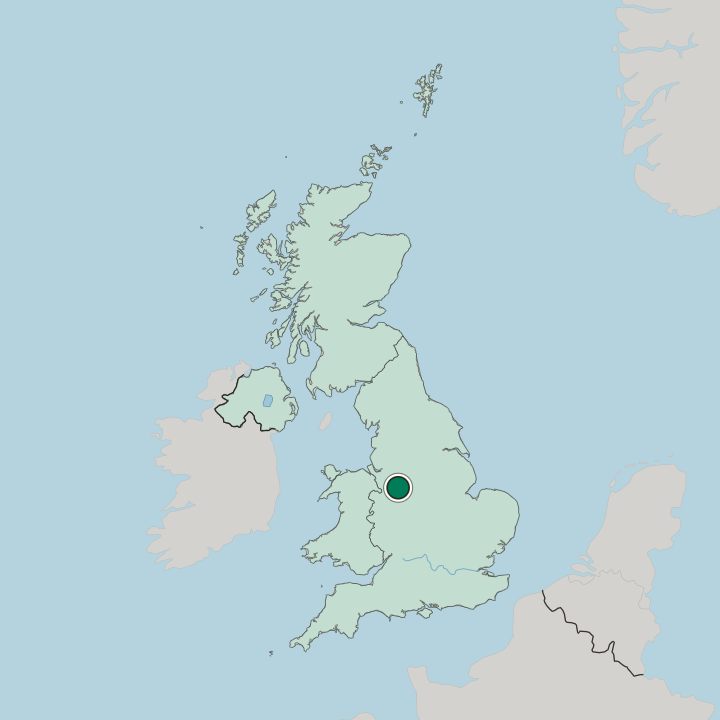 Map showing Stoke-on-Trent — In United Kingdom