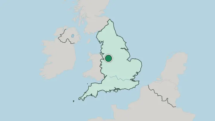 Map of Stoke-on-Trent in United Kingdom