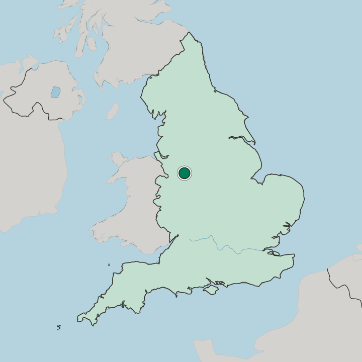 Map showing Stoke-on-Trent — In England