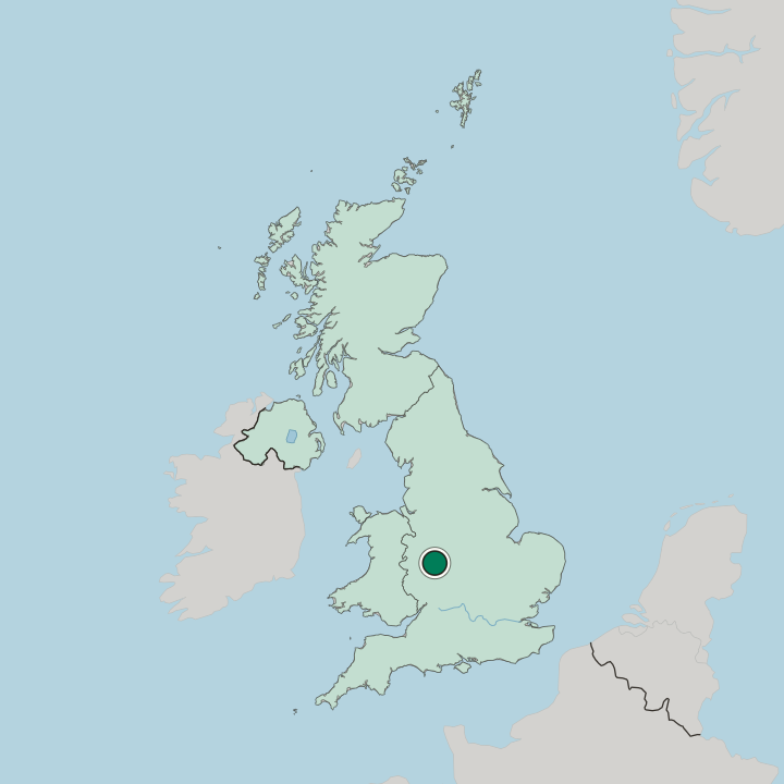 Map showing Stourbridge — In United Kingdom