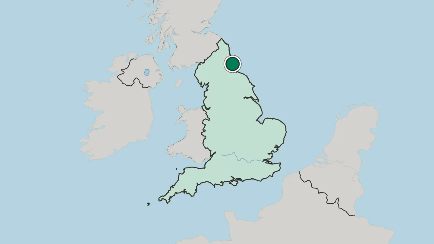 Map of Sunderland in United Kingdom