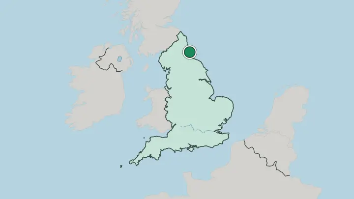 Map of Sunderland in United Kingdom