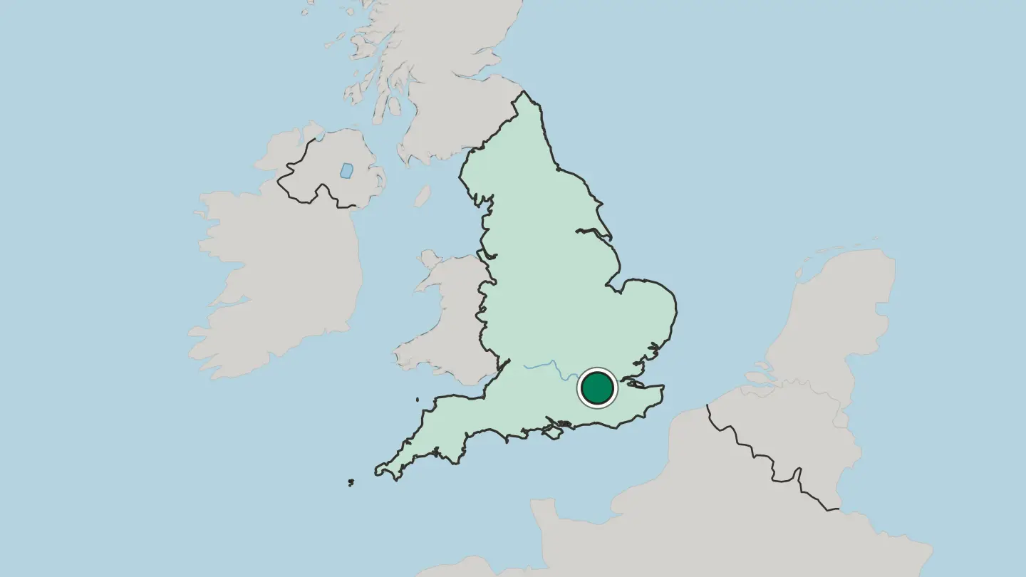 Map of Sutton in United Kingdom