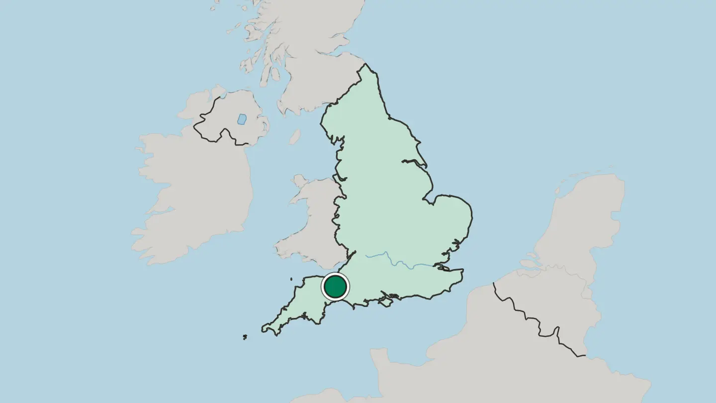 Map of Taunton in United Kingdom