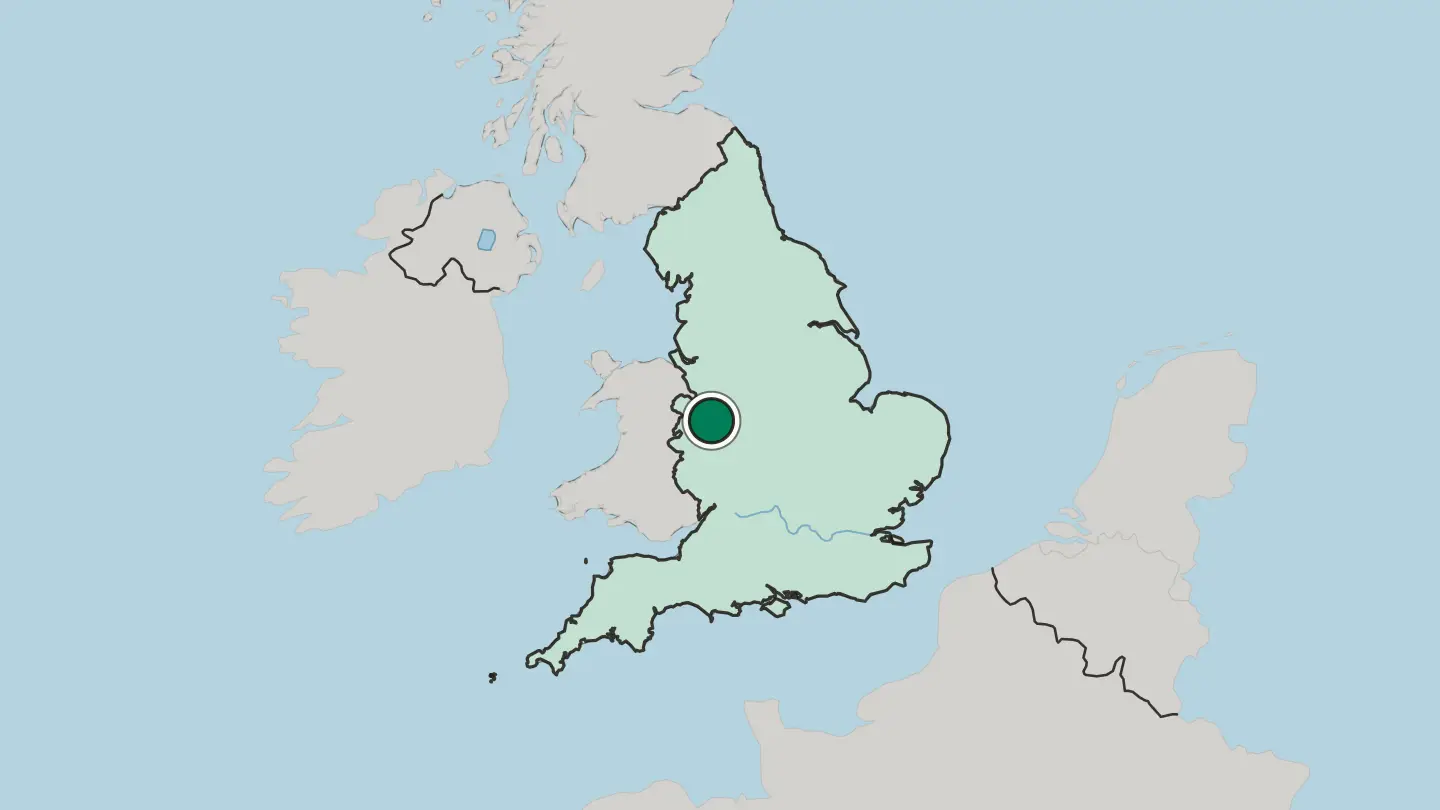 Map of Telford in United Kingdom