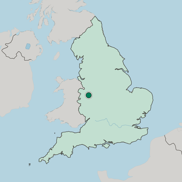 Map showing Telford — In England