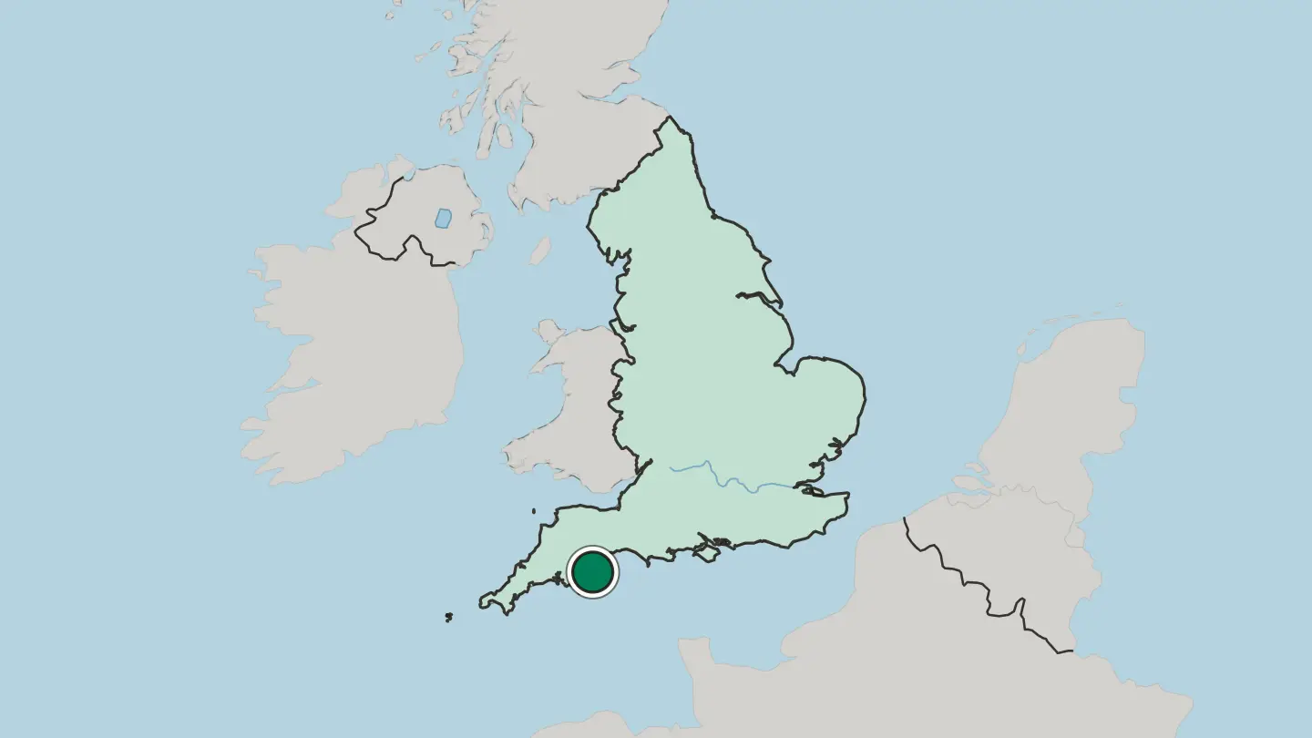 Map of Torquay in United Kingdom
