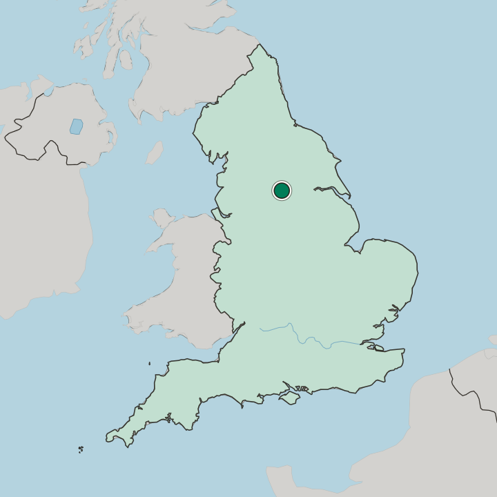 Map showing Wakefield — In England