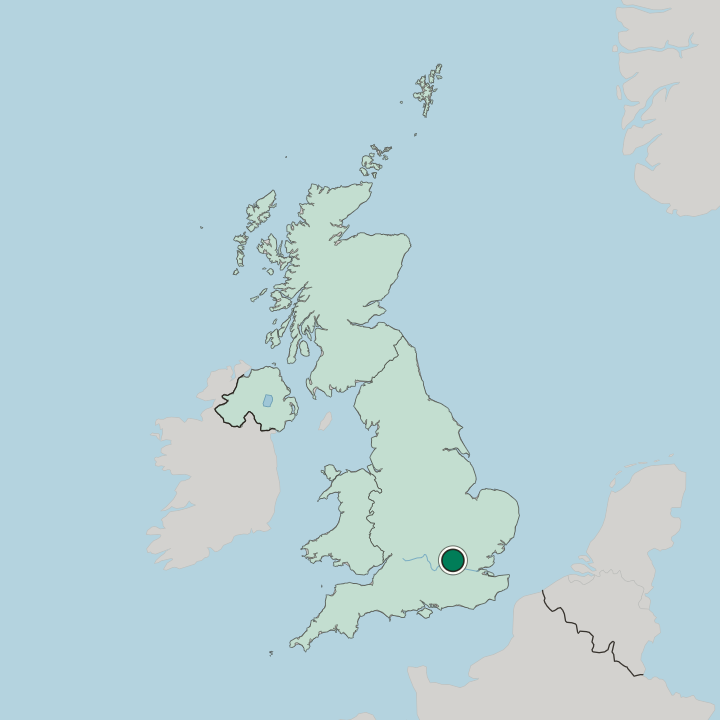 Map showing Watford — In United Kingdom