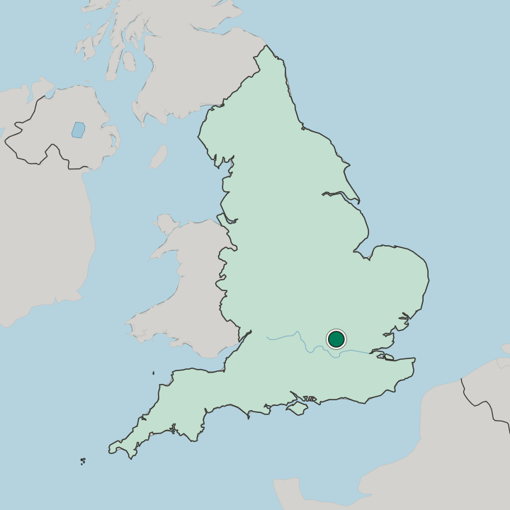 Map showing Watford — In England