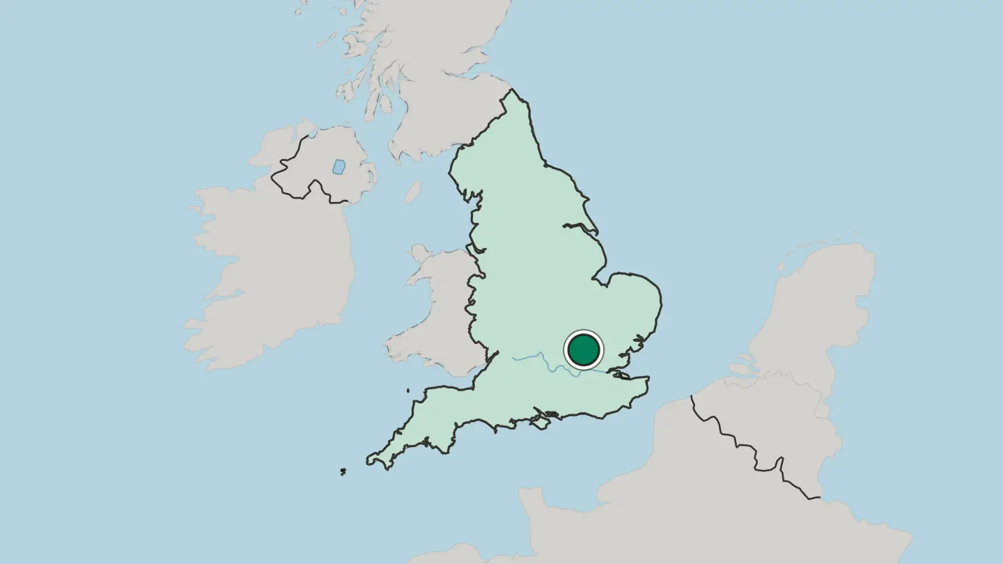 Map of Welwyn Garden City in United Kingdom