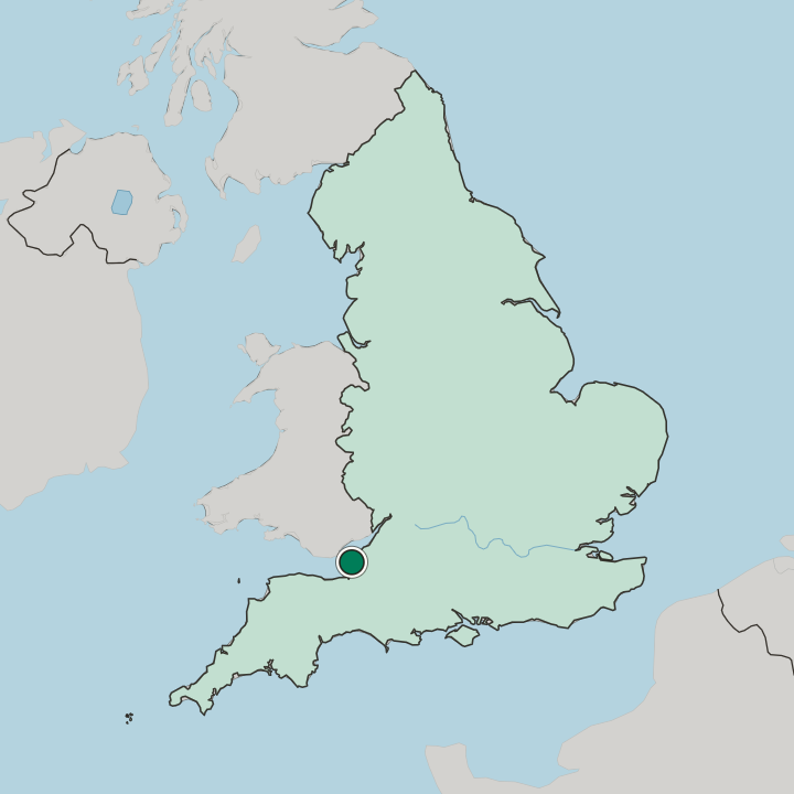 Map showing Weston-super-Mare — In England