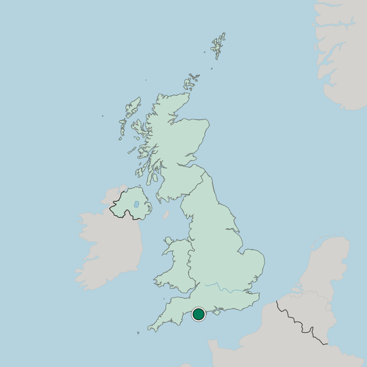 Map showing Weymouth — In United Kingdom