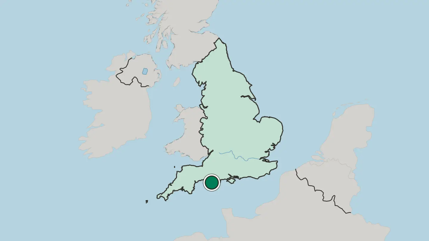 Map of Weymouth in United Kingdom