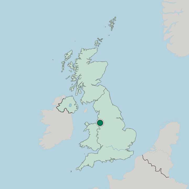 Map showing Hough Green — In United Kingdom