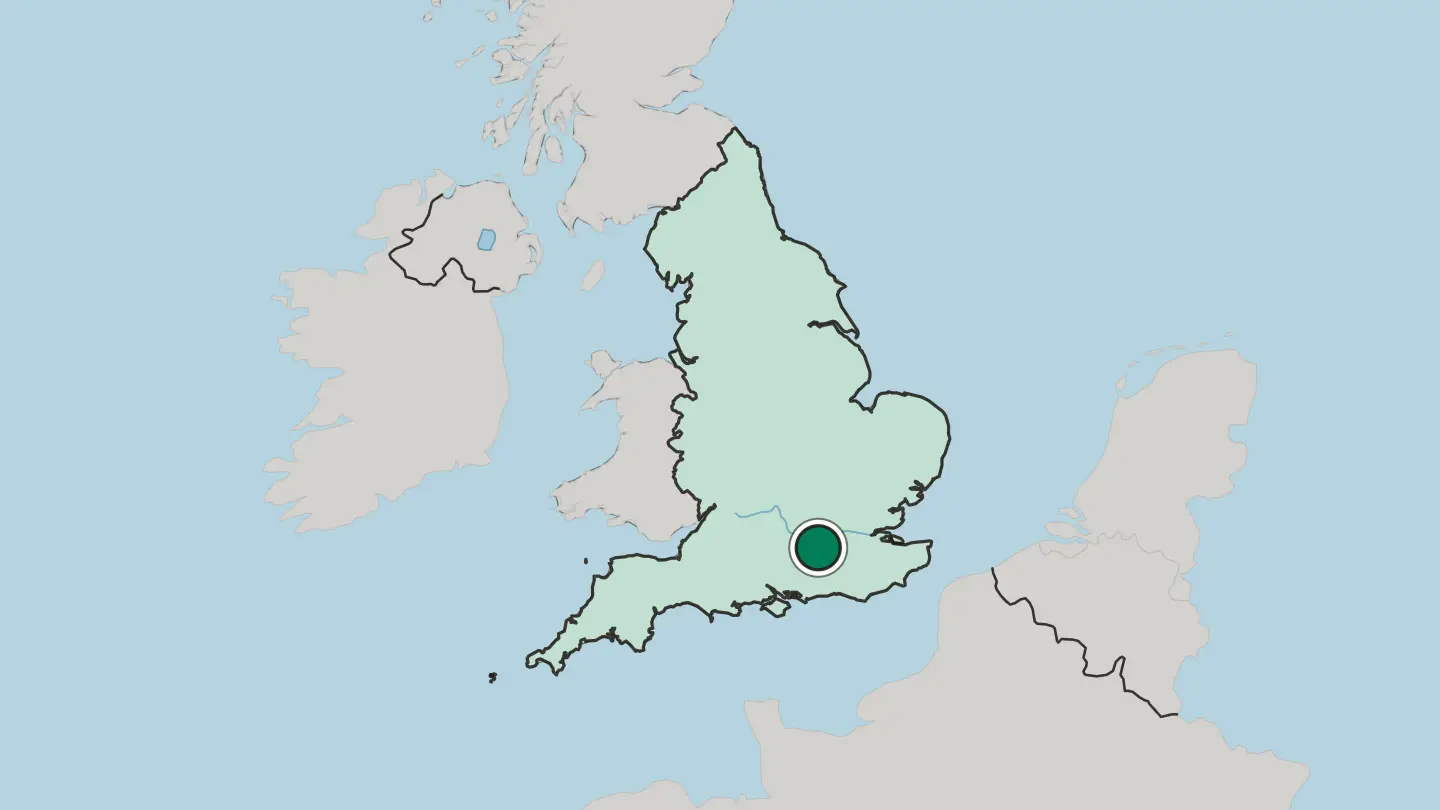Map of Woking in United Kingdom