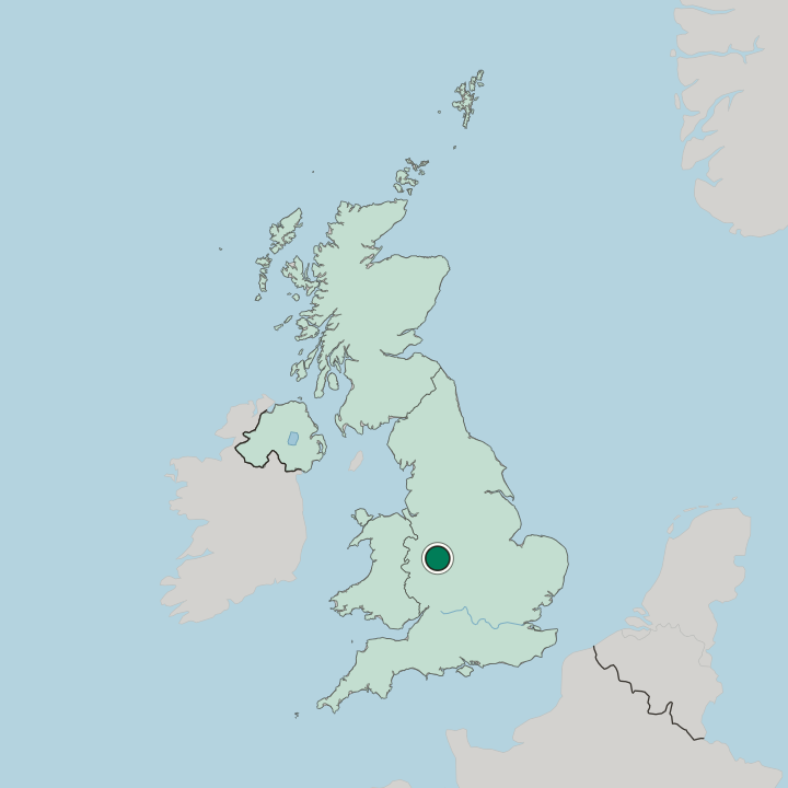 Map showing Wolverhampton — In United Kingdom