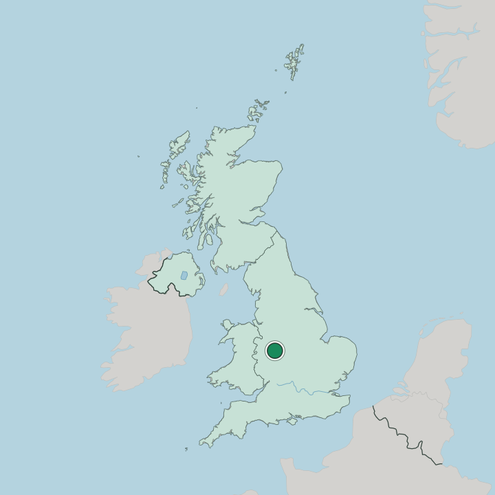 Map showing Wolverhampton — In United Kingdom