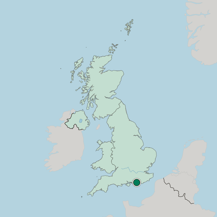 Map showing Broadwater — In United Kingdom