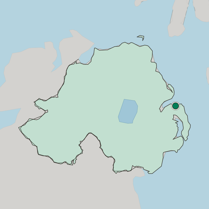 Map showing Bangor — In Northern Ireland