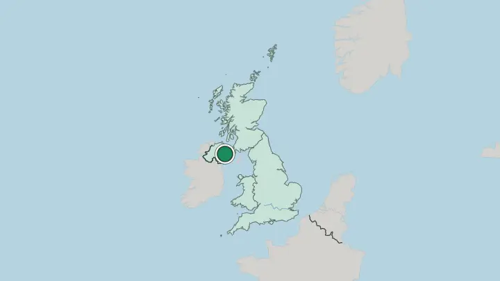 Map of Belfast in United Kingdom