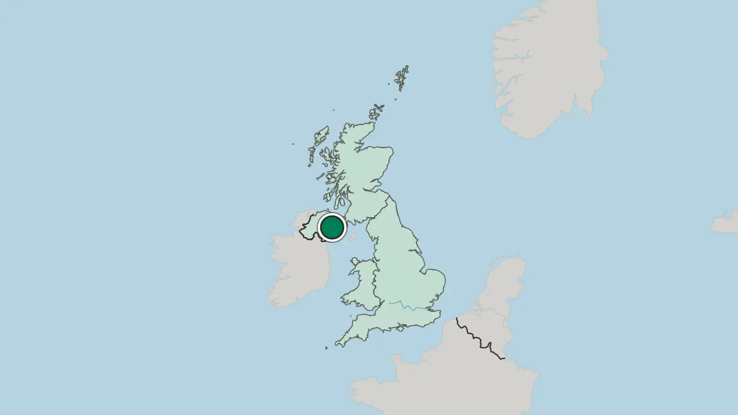 Map of Belfast in United Kingdom