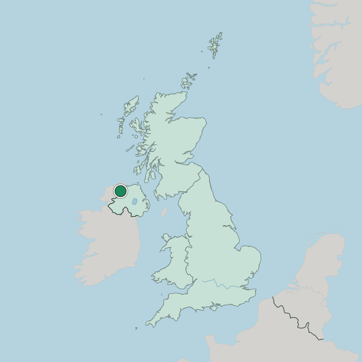 Map showing Londonderry County Borough — In United Kingdom