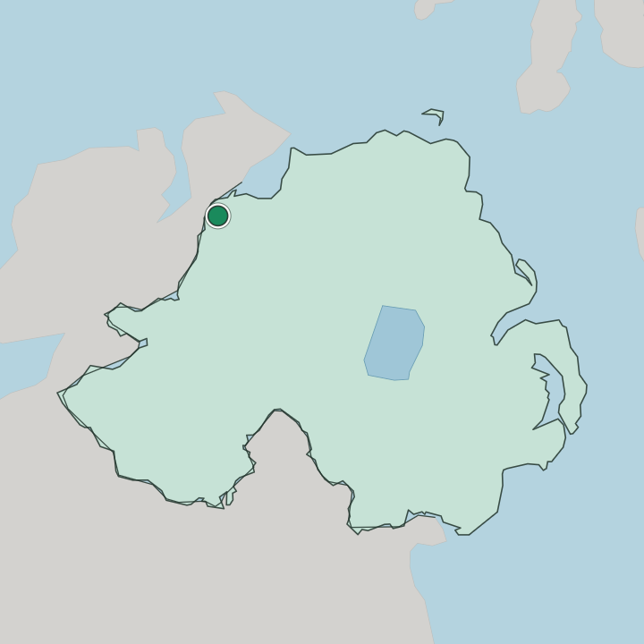 Map showing Londonderry County Borough — In Northern Ireland